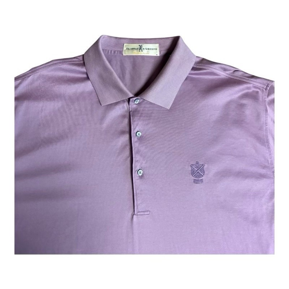Fairway Greene‎ Polo Shirt Men's XL Purple HVCC Chest Embroidery